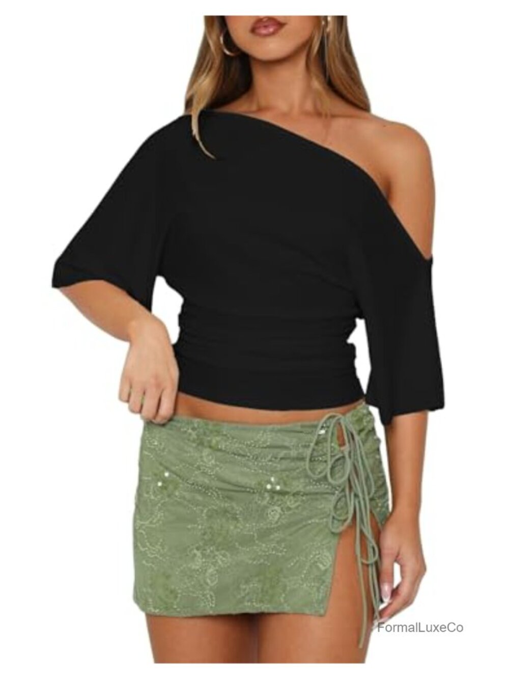 Sexy Off the Shoulder Cropped Top One Shoulder T-Shirt Women